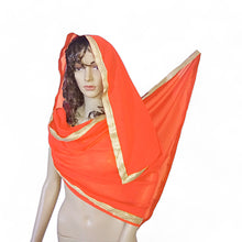 Belly Dance Dupatta Veil With Gold Trim C21 - Regular Size 2