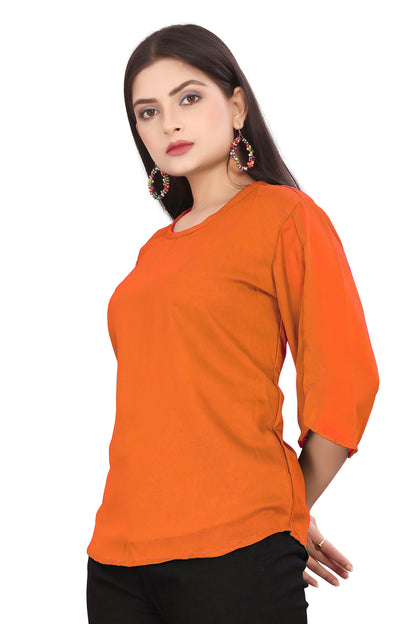 Chiffon Round neck Regular Wear Top C52- Regular Size 1