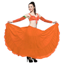 16 Yard 4-Tier Chiffon Belly Dance Skirt | Tribal Fusion Gypsy Full Flow C4