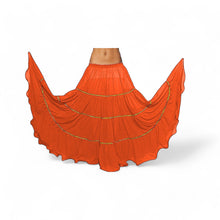 16 Yard 4-Tier Belly Dance Skirt with Gold Trim | Tribal Fusion Gypsy C5