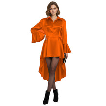 Satin Victorian Long Shirt Dress | Button Down Tunic S-3XL | 41 Colors S113