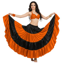 Satin 25 Yd 4 Tier Multi Color Skirt | Belly Dance Flow S-5XL S5