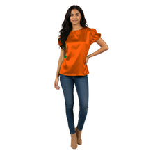 Satin Round Neck Short Sleeve Top | Chic Blouse S-3XL | 41 Colors S89