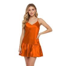 Teal Satin Night Wear Gown (S-3XL), stylish sleep dress.