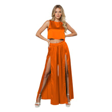 Front Cut Palazzo & Top Set for Women – Wide Leg Slit Pants Co-Ord Outfit, 41 Colors, S–5XL S147