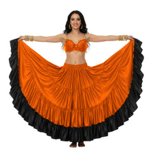 Ultimate Satin 25 Yard 4 Tier Skirt | Black Contrast Flow S-3XL S65