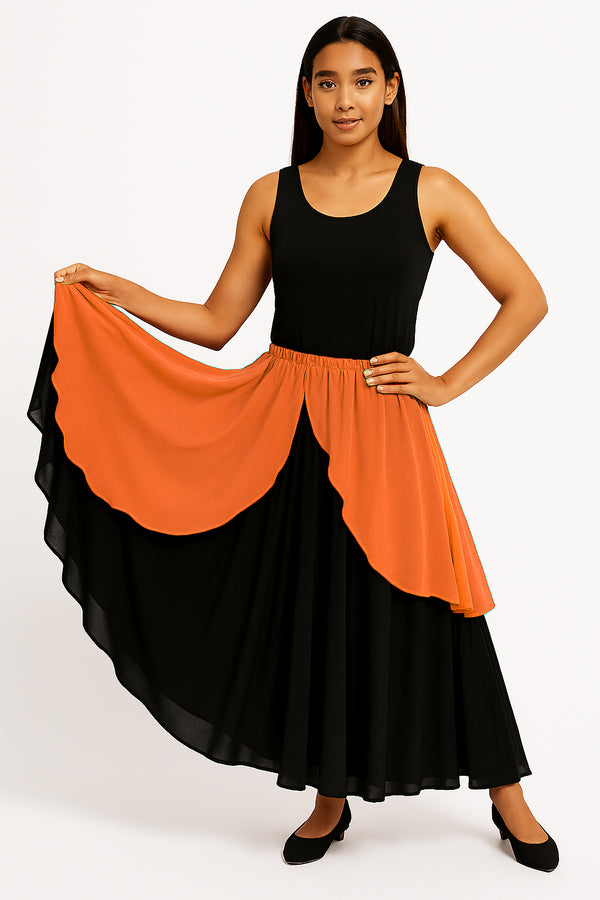 Ethereal Chiffon Belly Dance Skirt – Flowing Layers for Graceful Movemen-2
