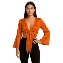 Turquoise Satin Belly Dance Choli, flowy ruffle top.