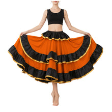 Satin Full Circle Skirt Black Frill | 360° Dance Flow S-3XL S75