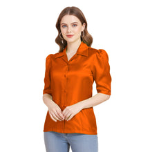 Satin Puff Sleeve Button Down Shirt | Elegant Top S-3XL | 41 Colors S80