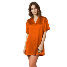 Satin Night Wear Long Shirt | Loose Sleep Shirt Dress S-3XL | 41 Colors S111