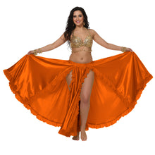Satin Full Circle Skirt w/ Slit | 360° Dance Flow S-3XL | 41 Colors S102