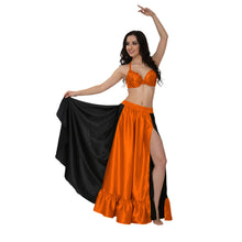 Satin Half Circle Skirt w/ Frill | Elegant Dance Flow S-3XL | 41 Colors S52