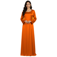 Satin Long Sleeve Modest Gown | Full Length Hijab Dress S-3XL | 41 Colors S121