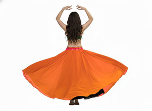 Multi-Color Chiffon Full Circle Skirt | Dynamic Sheer Flow Belly Dance Costume C23
