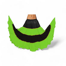 16 Yard 4-Tier Belly Dance 2-Color Skirt with Gold Trim | Tribal Fusion Gypsy C6