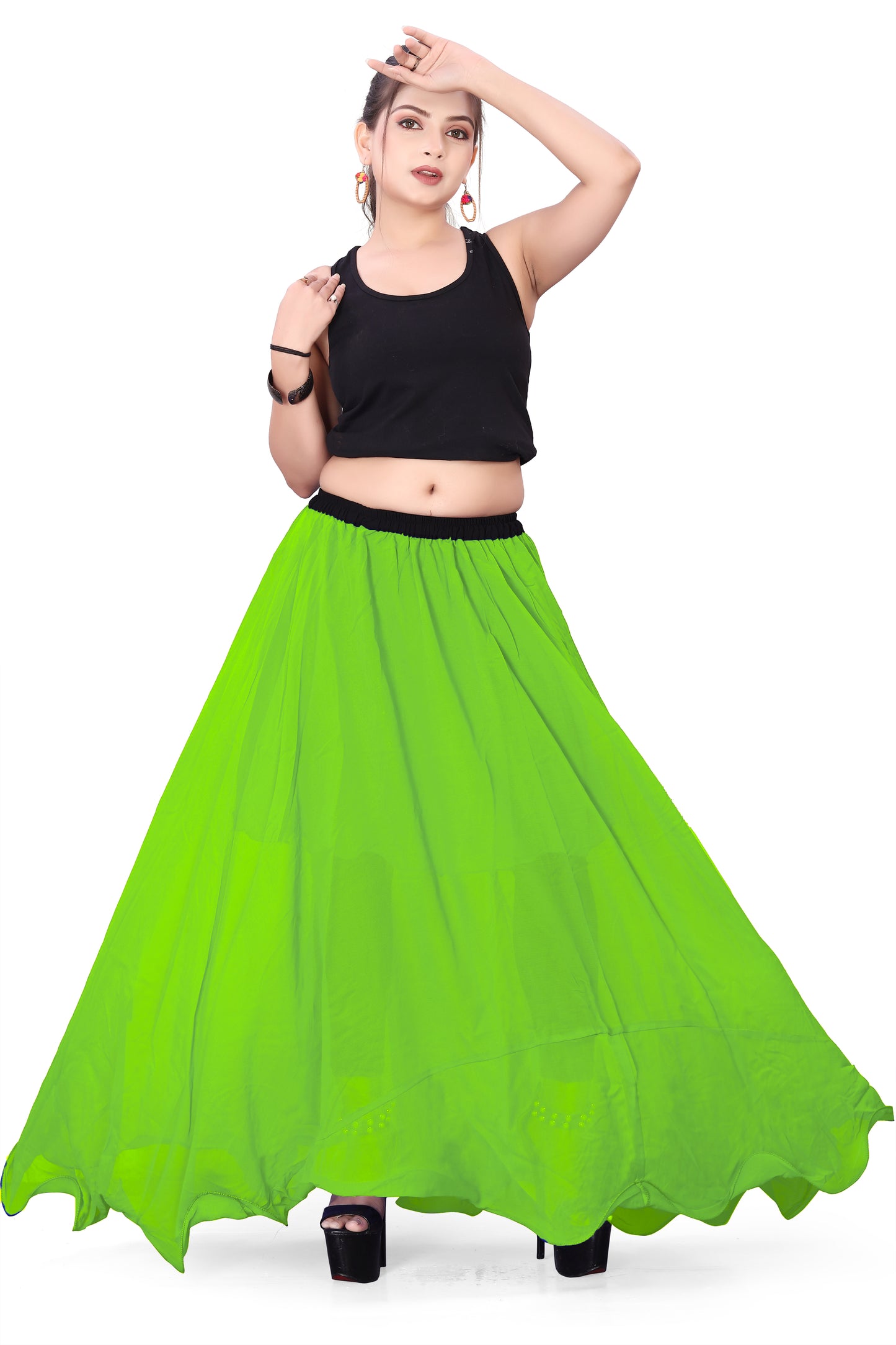 Chiffon Half Circle Belly Dance Skirt C13- Regular Size 2