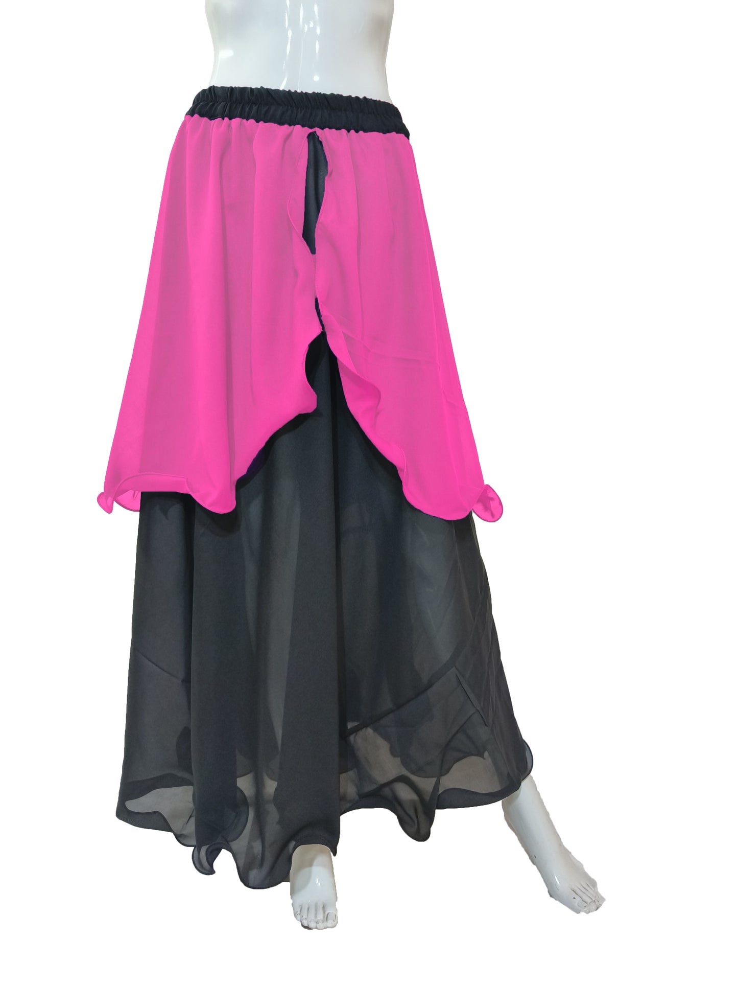 Chiffon 2 layer Belly Dance Skirt C1- Regular Size 2