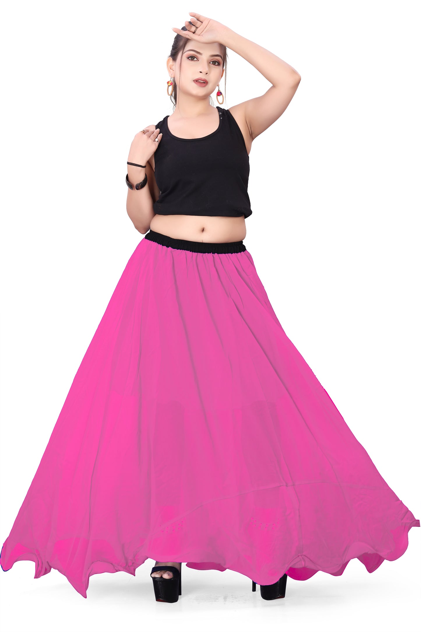 Chiffon Half Circle Belly Dance Skirt C13- Regular Size 2