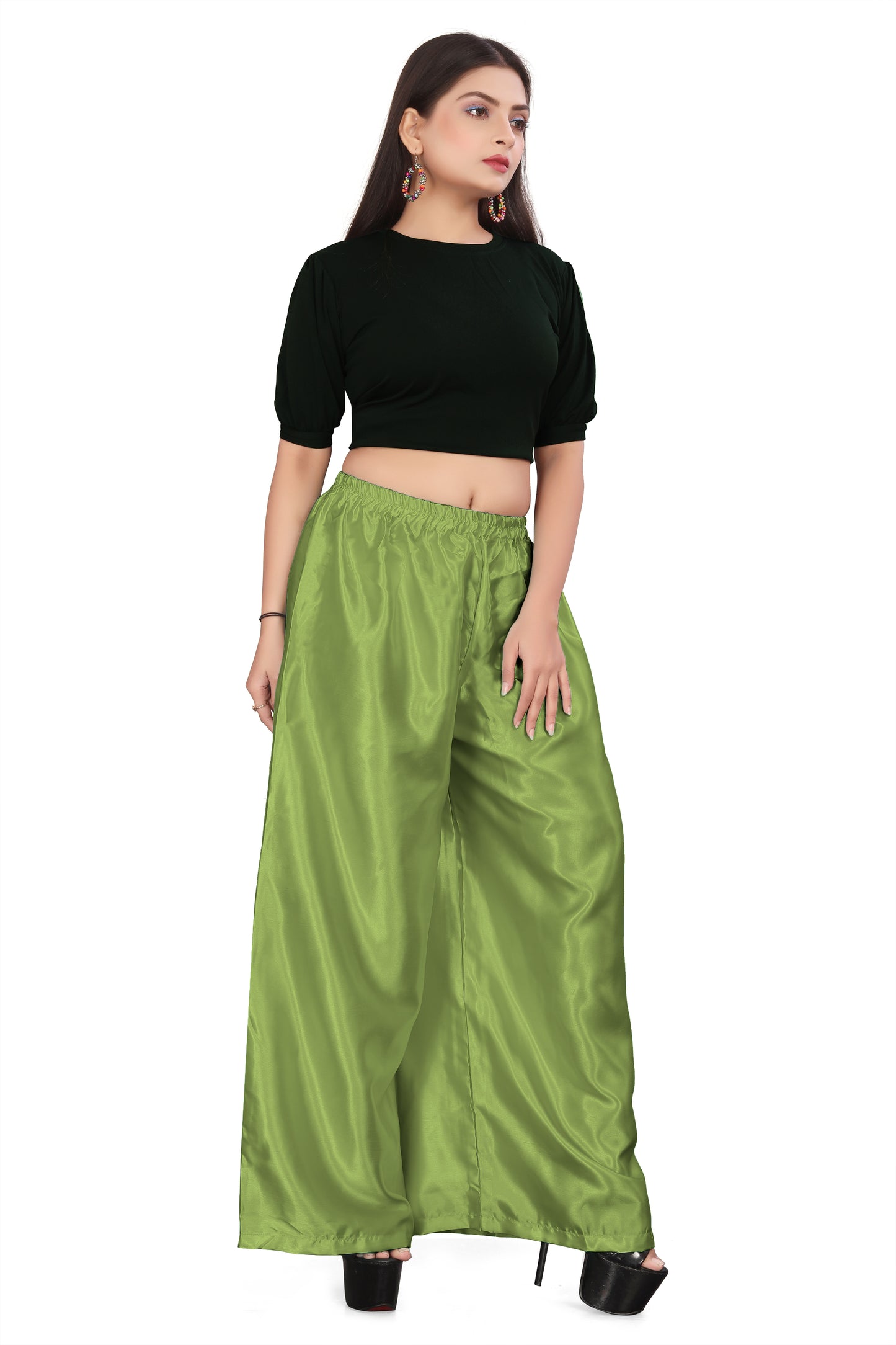 Belly Dance Satin Wide leg Palazzo  Pants S25-Regular Size 2