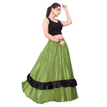 Belly Dance Satin Full Circle Skirt With Frill S33-Regular Size 3