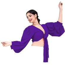 Chiffon Belly Dance Ruffle Top | Flowy Sleeve Choli S-5XL | 30 Colors C72