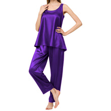 Satin Nightwear Top + Palazzo Set | Luxury Pajamas S-3XL | 41 Colors S21