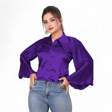 Satin Button Down Shirt Long Sleeve SP3-Regular Size 2