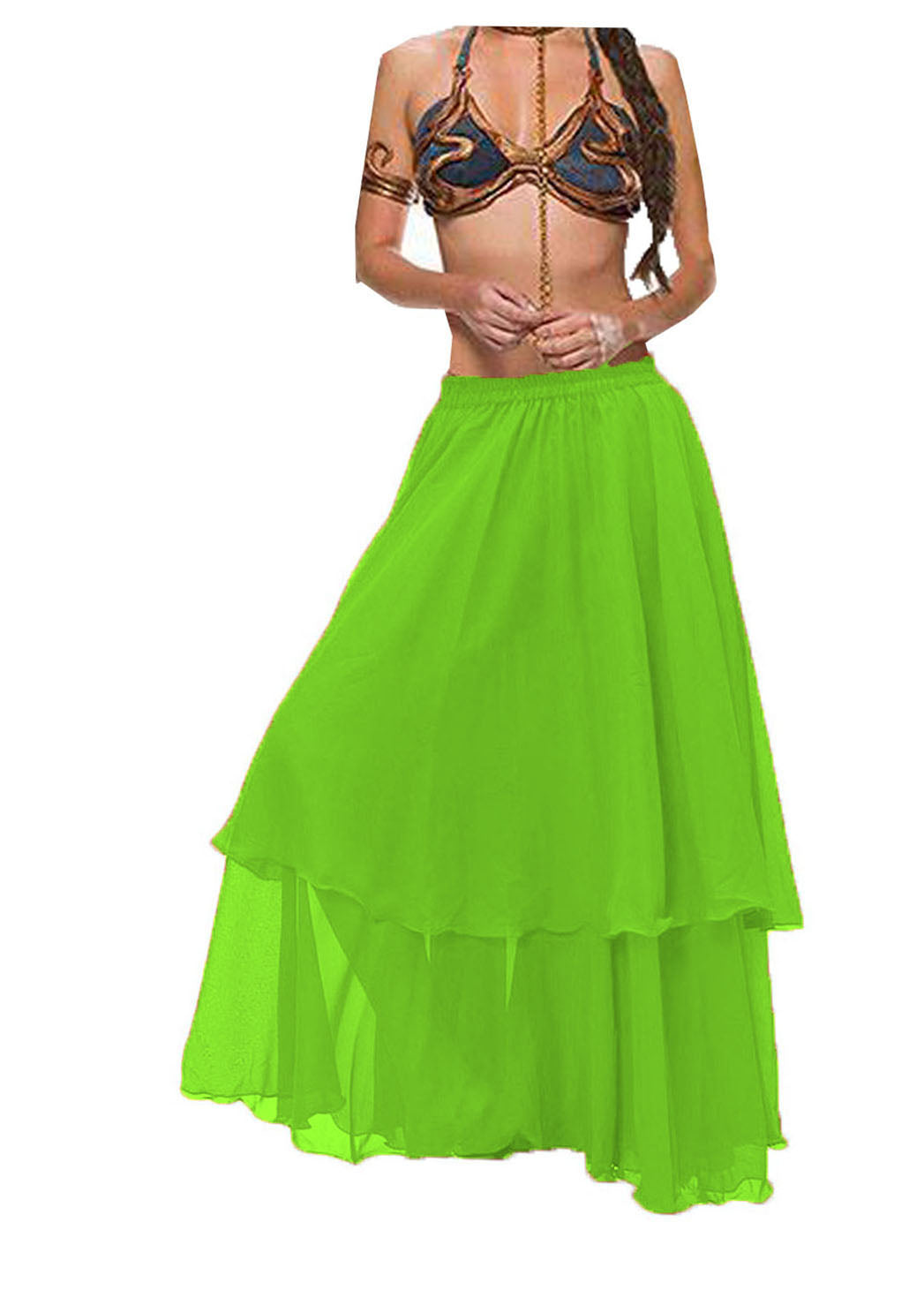 Chiffon 2 layer Belly Dance Skirt C2- Regular Size 2