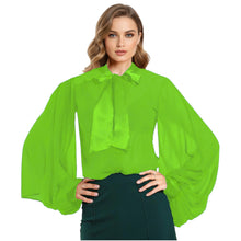 Chiffon Button Down Shirt | Sheer Blouse S-5XL | 30 Colors C47
