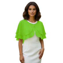 Double Layer Chiffon Peplum Shrug | Solid Color Elegant Evening Bolero | Women's Dressy Cardigan Cover-Up Top C40