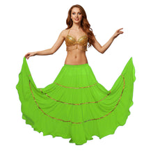 16 Yard 4-Tier Belly Dance Skirt with Gold Trim | Tribal Fusion Gypsy C5
