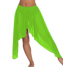 Belly Dance Side Asym Skirt | Sheer Flow | 30 Colors S-5XL C44
