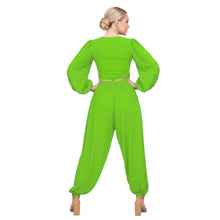 Belly Dance Costume Set: Ruffle Top & Boohoo Harem Pants S-5XL C70