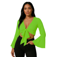 Chiffon Belly Dance Ruffle Top | Full Sleeve Self-Tie S-5XL C69