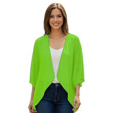 Chiffon Long Sleeve Beach Shrug | Resort Cover-Up S-5XL | 30 Colors C51