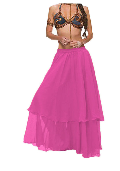 Chiffon 2 layer Belly Dance Skirt C2- Regular Size 2