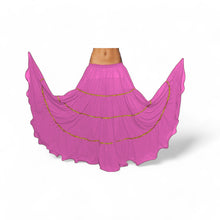 16 Yard 4-Tier Belly Dance Skirt with Gold Trim | Tribal Fusion Gypsy C5