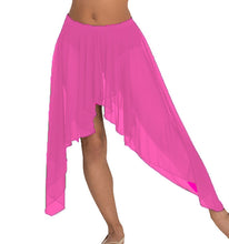 Belly Dance Side Asym Skirt | Sheer Flow | 30 Colors S-5XL C44