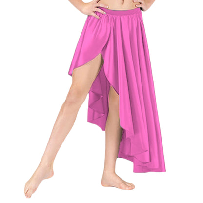 Belly Dance Satin Skirt Ballet Asymmetrical skirt S72 - Regular Size 2