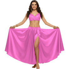 Satin Half Circle Dance Skirt | Side Slit Flow S-3XL | 41 Colors S15