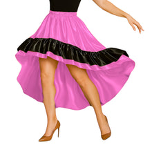 Satin Asymmetrical Dance Skirt Frill | High-Low Flow S-3XL S48
