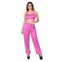 Violet Satin Casual Wear Pant, rich elegant trousers.