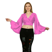 Violet Satin Ruffle Crop Top, rich elegant adjustable blouse.