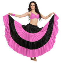 Satin 25 Yd 4 Tier Multi Color Skirt | Belly Dance Flow S-5XL S5