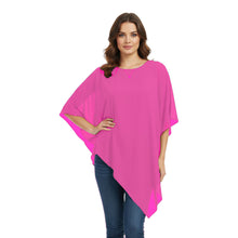 Chiffon Round Neck Fancy Top | Dressy Blouse S-5XL | 30 Colors C59