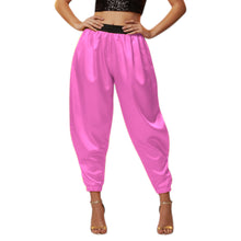 Satin Tapered Party Pants • Plus Size Elastic Waist Trousers • Women's Elegant Night Out Bottoms  S145