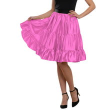 White Satin 3-Layer Short Skirt, crisp essential tiered ruffle mini.