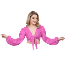 Violet Satin Ruffle Dance Top, rich elegant choli.