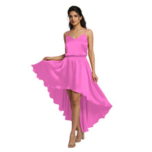 Violet Satin High-Low Skirt, rich elegant formal maxi.